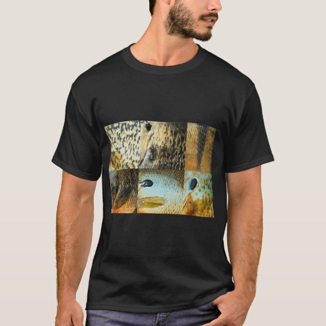 Camiseta Padrões de Pele de Panfish (Natural) Múltiplos (Frente)