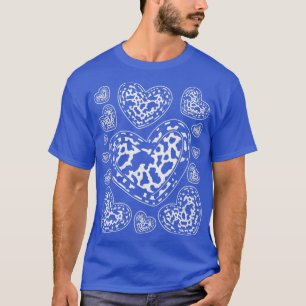 Camiseta Padrões de Vaca Corações de Animais Imprimidos Vac
