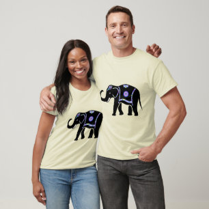 Camiseta Padrões Decorativos Abstratos de Elefante