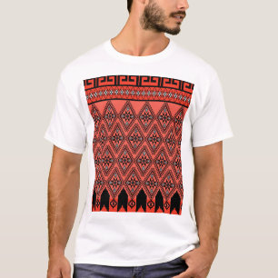 Camiseta padrões do tecido: decoração de fundo azul.