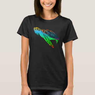 Camiseta Padrões Geométricos Coloridos Tartarugas Marinhas