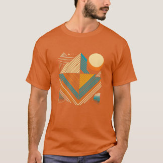Camiseta Padrões Geométricos Coloridos Vibrações Vintage am
