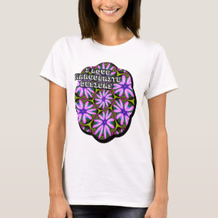 Camiseta Padrões Margueritas Roxos