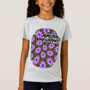 Camiseta Padrões Margueritas Roxos