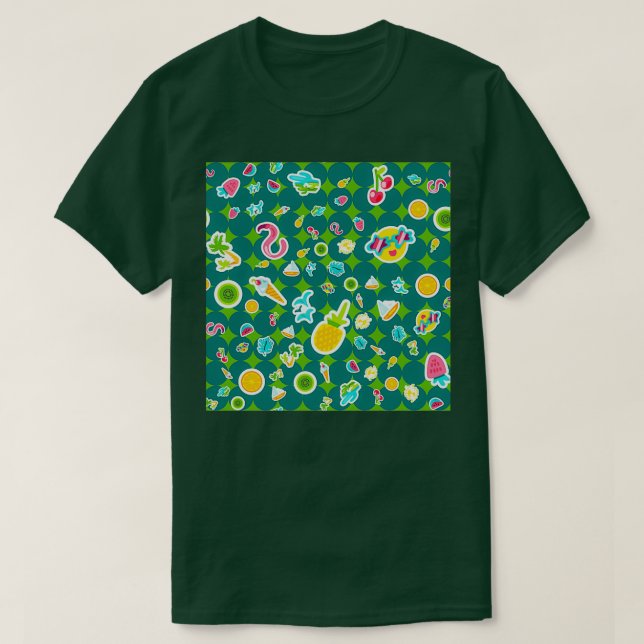 Camiseta padrões naturais tropicais de Verão (Frente do Design)