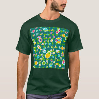 Camiseta padrões naturais tropicais de Verão