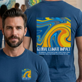 Camiseta Padrões Oceânicos e Climáticos na Arte Fluida em M