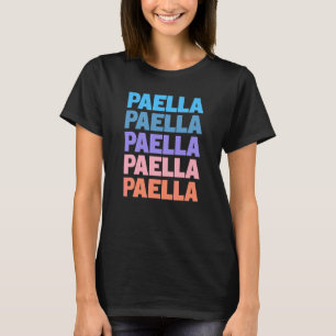 Camiseta Paella Moderna Espanha Texto Repetido