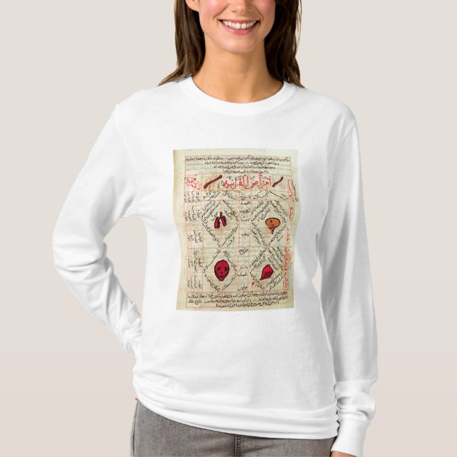 Camiseta Página de "Canon da medicina" por Avicenna (Frente)