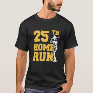 Camiseta Página inicial de 25 com 25 de beisebol, aniversár