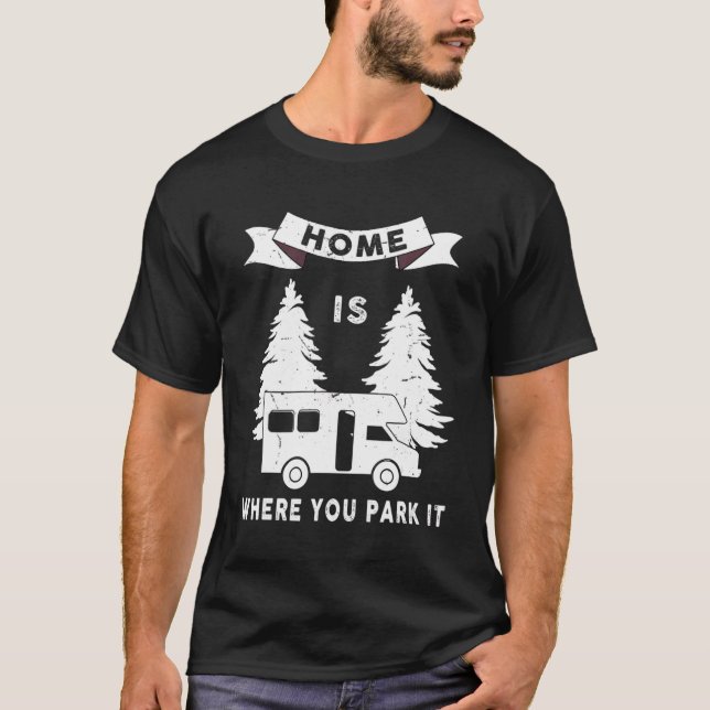 Camiseta Página Inicial Do Piloto De Viagem Rv Para Camping (Frente)