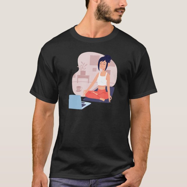 Camiseta Página inicial online - Melhor Yoga (Frente)