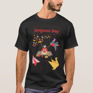 Camiseta página origami a calendário do dia