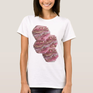 Camiseta Páginas com BRILHO ROSA em Ouro Fresco Impressas