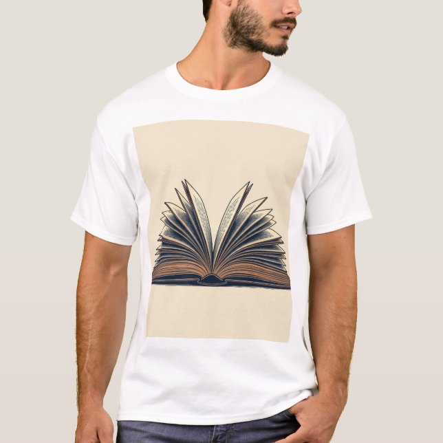Camiseta Páginas de Livro Aberto Transformadas Literárias E (Frente)