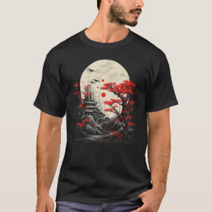 Camiseta Pagoda Monte Fuji Japão, Pagoda Sunset, Arte Japon