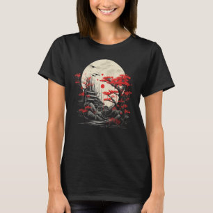 Camiseta Pagoda Monte Fuji Japão, Pagoda Sunset, Arte Japon