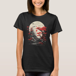 Camiseta Pagoda Monte Fuji Japão, Pagoda Sunset, Arte Japon