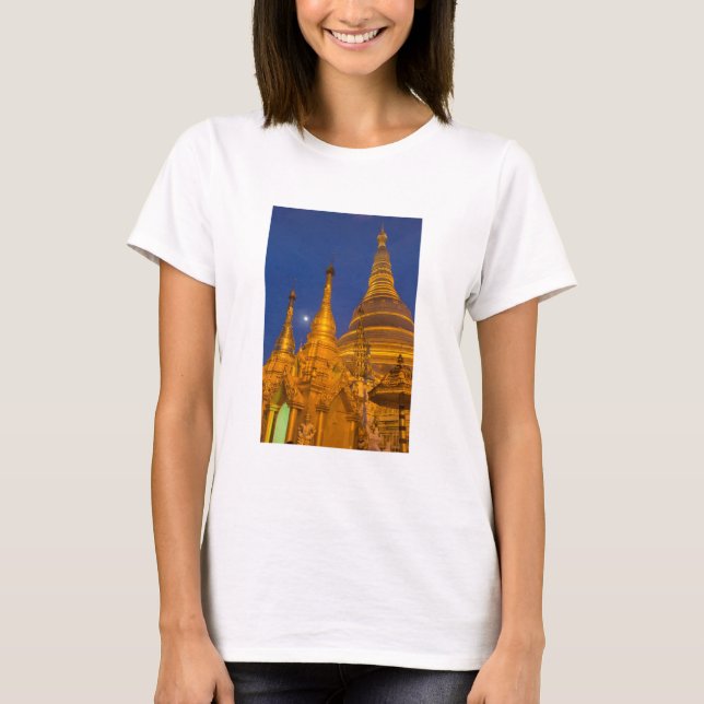 Camiseta Pagode Shwedagon à noite, Myanmar (Frente)