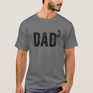 Camiseta Pai3 Pai Cubo Pai de Três Crianças Pai D do Pai
