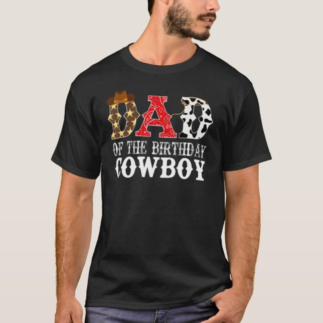 Camiseta Pai 1rua, Primeiro Aniversário, Cowboy Ocidental R (Frente)