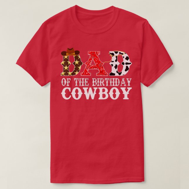 Camiseta Pai 1rua, Primeiro Aniversário, Cowboy Ocidental R (Frente do Design)
