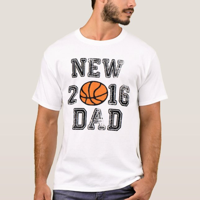 CAMISETA PAI 2016 DO BEBÊ DO PAI DO BASQUETEBOL DO NOVO (Frente)