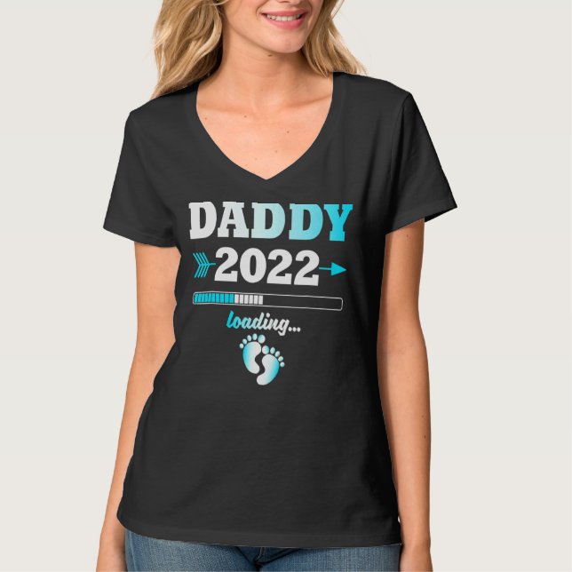 Camiseta Pai 2022 Carregando Esperados Homens Da Prole Padr (Frente)