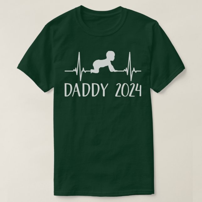 Camiseta Pai 2024 com pulsação de frequência cardíaca para  (Frente do Design)