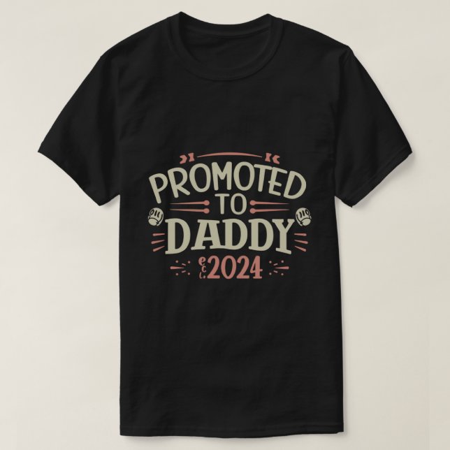 Camiseta pai 2024, Promovido Ao Pai Est. 2024 (Frente do Design)