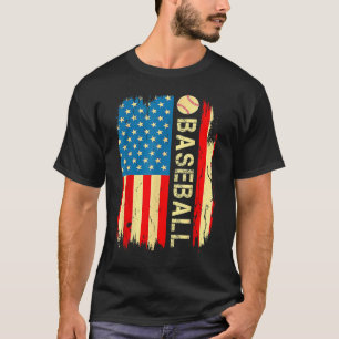 Camiseta Pai 4 da American Flag Baseball Team Gift Men Boys