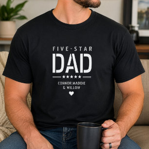 Camiseta Pai 5 ESTRELAS Moderno e Legal com Texto Personali