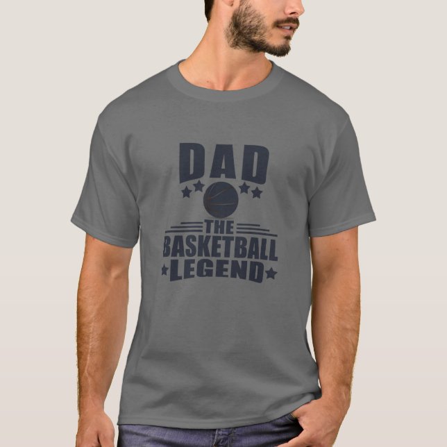Camiseta Pai a lenda de basquete presentes engraçados de di (Frente)
