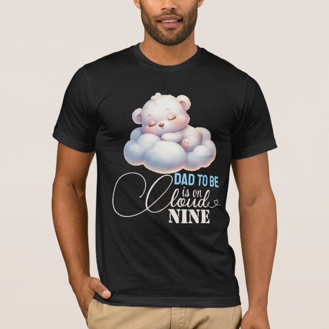 Camiseta Pai a ser está no Chá de fraldas da nuvem nove (Frente)