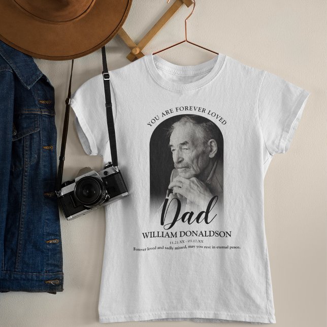 Camiseta Pai adorado para sempre | Foto Memorial T-Shirt (Criador carregado)