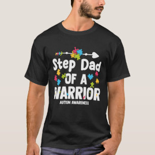 Camiseta Pai adotivo de uma Família de Autismo dos Guerreir