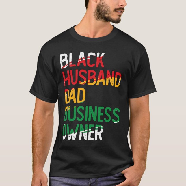 Camiseta Pai Africano-Americano Negro é dono da empresa Bla (Frente)