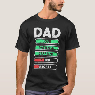 Camiseta Pai Ama Paciência Cafeína Dormir Arrependimento Fe