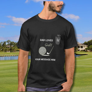Camiseta Pai Ama Suportes de Golfe Monograma Bolsilho Falso