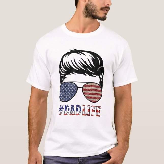 Camiseta Pai Americano 4 De Julho Menino Dia de os pais Pat (Frente)