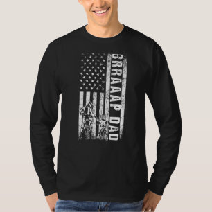 Camiseta Pai Americano Bandeira Dirt Bike Motocross Fath