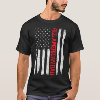 Camiseta Pai Americano de 4 de Julho Bandeira Americana