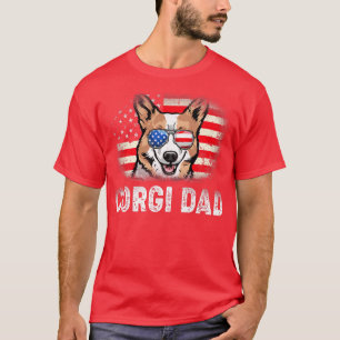 Camiseta Pai Americano de Bandeira Dia de os pais Mens Fun 