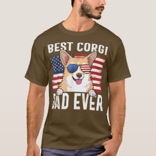 Camiseta Pai Americano Flag Corgi Dog Dover Gift Para Pais