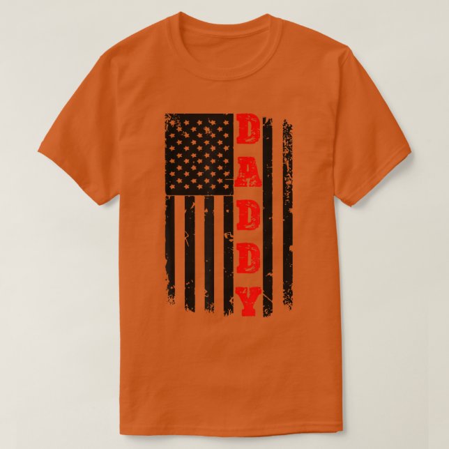 Camiseta Pai Americano Patriótico Dia Pai T Pai (Frente do Design)