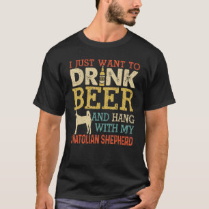 Camiseta Pai Anatólico Shepherd Beer Agudo Com Cachorro Fu