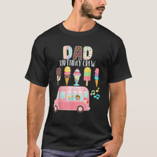 Camiseta Pai Aniversário do Sorvete de Tripulação de Passag