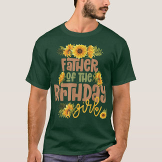 Camiseta Pai Aniversário Garota Girassol Festa de aniversár