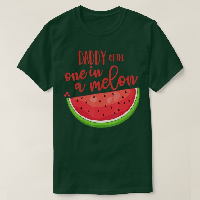Camiseta Pai Aniversário Um em um Heme Melon Watermelon (Frente do Design)