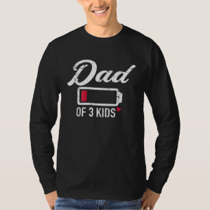 Camiseta Pai Antigo de 3 Filhos bateria baixa